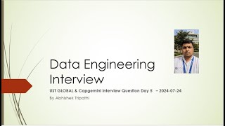 Day5 UST GLOBALampCapgemini interview Question Day 5 interview question dataengineerpysparksql [upl. by Clercq]