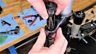 RockShox Fork Full Rebuild Tutorial  How to Service Upper and Lower Legs Every Detail DIY EASY [upl. by Locin343]