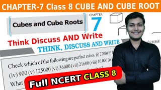 Think Discuss And Write CLASS 8 CHAPTER 7 CUBE AND CUBE ROOTS [upl. by Amero]