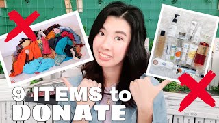 9 ITEMS TO DONATE  Tips  Declutter 2022  New Year [upl. by Aennyl]