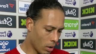 Virgil Van Dijk postmatch interview amp reactionEverton 20 Liverpool [upl. by Mis]