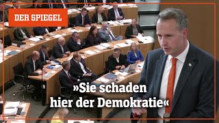 Aufruhr im Thüringer Landtag Schlagabtausch Unterbrechungen Zwischenrufe  DER SPIEGEL [upl. by Anna]