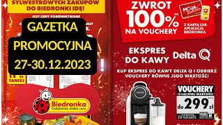 BIEDRONKA‼️ GAZETKA 2730122023🎇 PROMOCJE ➡️ EKSPRES DELTA Q ZNOWU ZA DARMO NA SYLWESTRA [upl. by Tnemelc]