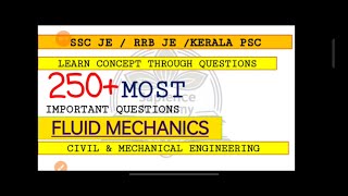 RRB JE CBT2 Mechanical Fluid Mechanics MCQ education rrb rrbje railway [upl. by Shirleen]