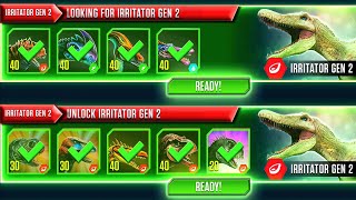 IRRITATOR GEN 2 LOOKING FOR AND IRRITATOR GEN 2 UNLOCKED  JURASSIC WORLD THE GAME [upl. by Aissenav]