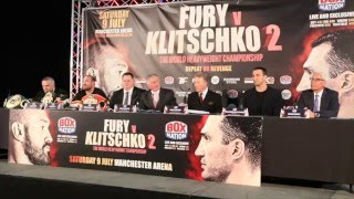 EPIC  TYSON FURY v WLADIMIR KLITSCHKO 2  FULL amp UNCUT MANCHESTER PRESS CONFERENCE  THE REMATCH [upl. by Adliwa]