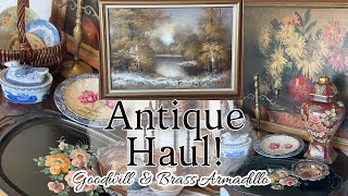 ANTIQUE HAUL  SO MANY GOOD FINDS  GOODWILL  BRASS ARMADILLO  PLATTE VALLEY [upl. by Tselec723]