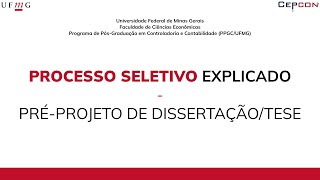 Processo Seletivo Explicado 04 Como Fazer seu Préprojeto de Dissertação ou Tese [upl. by Richmound]