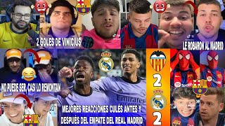 MEJORES REACCIONES CULÉS AL VALENCIA 22 REAL MADRID CON GOLES DE VINICIUS JR Y POLÉMICA EN EL FINAL [upl. by Yerffoeg]