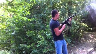 Shooting an ak47 full auto kalash albania full mag kalashnikov [upl. by Enelrihs]