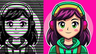 Roblox drawing and coloring characters  How to draw cute girl  Roblox Avatars Speed painting [upl. by Neved]