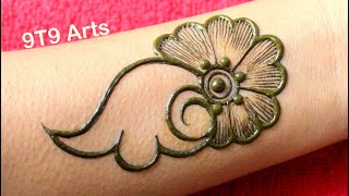 New Easy Mehndi Design for Beginners  Shaded Arabic Mehndi Design  Mehandi ka design [upl. by Lenahs]