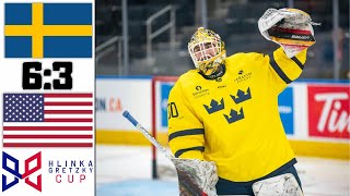 SWEDEN VS USA BRONZE MEDAL GAME HLINKA GRETZKY CUP 2024 [upl. by Otina]