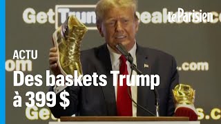 Trump lance des baskets après sa condamnation à 355 millions de dollars damende [upl. by Hump]