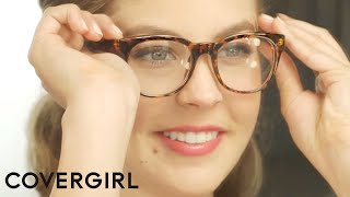 Simple Eye Makeup Tutorial for Glasses  COVERGIRL [upl. by Ynohtnanhoj]