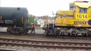 BNSF Yard Job Kicks Cars at Western Avenue Chicago 270511 [upl. by Seda242]