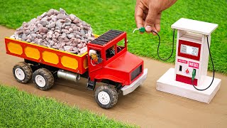 diy mini truck loading stone from crusher machine science project sanocreator [upl. by Rankin]