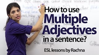 How to use multiple adjectives in a sentence – English Grammar Lesson [upl. by Filiano]