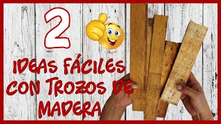 2 IDEAS FÁCILES CON TROZOS DE MADERA  Manualidades con tablas de madera  Crafts with wooden boards [upl. by Bruno]