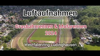 Luftaufnahmen Grasbahnrennen und Mofarennen Lüdinghausen 2024  Westfalenring TV [upl. by Lezley]