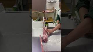 Indan cube roll cutting skill meatcuttingstyle shorts video [upl. by Adnwahs]