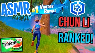 ASMR Gaming 🤩 Fortnite Ranked Chun Li Relaxing Gum Chewing 🎮🎧 Controller Sounds  Whispering💤 [upl. by Drawdesemaj]