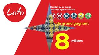 Tirage du Loto  Mercredi 3 janvier 2024 [upl. by Ader]