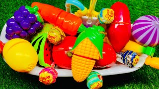 Satisfying Videos for Babies  ASMR Cutting Fruits amp Vegetables  Educational Toys  Lolipop Game166 [upl. by Annahs]