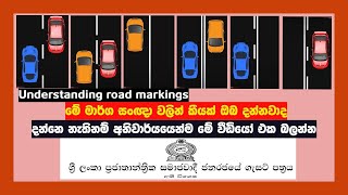 මාර්ග සලකුණු සහ සංඥා අවබෝධ කර ගැනීම Understanding road markings and signages [upl. by Berta]