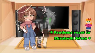 Fandoms react to elizabeth afton   38  read desc [upl. by Ortiz211]