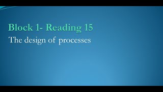 B207AWeek 10 Dima Hachem The design of processes [upl. by Airual]