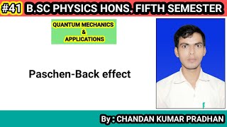 QUANTUM MECHANICS amp APPLICATIONS Paschen Back effects [upl. by Guidotti80]