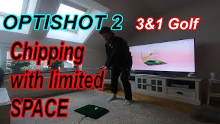 OPTISHOT 2 Golfsimulator Chipping with very limited SPACE Quarantine mini simulator with 3amp1 Golf [upl. by Adonis295]