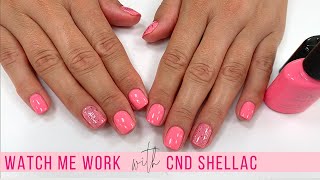 Full Salon StepbyStep Manicure wCND Shellac non invasive Watch Me Work 💖 [upl. by Gunas725]