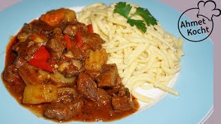 Gulasch mit Spätzle  Ahmet Kocht  kochen  Folge 271 [upl. by Ennovahc]