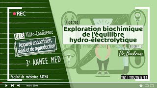 BIOCHIMIE  02 Exploration biochimique de léquilibre Hydro électrolytique [upl. by Rennoc213]