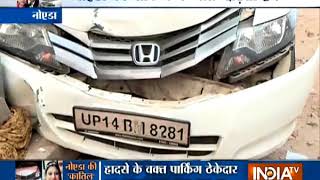 Parking attendant’s car kills pregnant woman in Noida [upl. by Hannaj]