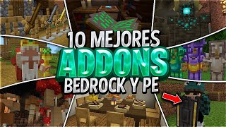 ⭐Top 10 MEJORES ADDONS SURVIVAL para MINECRAFT 120 12032 BEDROCK y PE😯ADDONS MINECRAFT PE 120 [upl. by Eilliw]