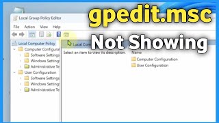 Fix gpeditmsc windows 11 missing  gpedit not found in windows 11 [upl. by Eanram]