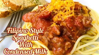 Filipino Style Spaghetti with Condensed Milk [upl. by Imoyn]