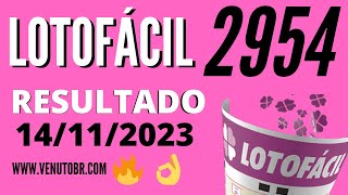 🍀 Resultado Lotofácil 2954 [upl. by Haveman]