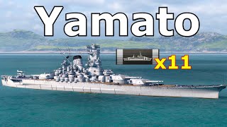 World of WarShips Yamato  5 Kills 281K Damage [upl. by Assirialc]