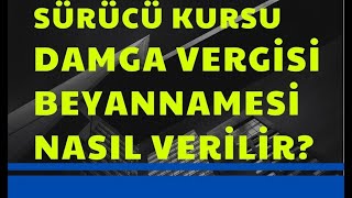 Excel  Sürücü Kursu Damga Vergisi Beyannamesi Hazırlama [upl. by Rennie706]