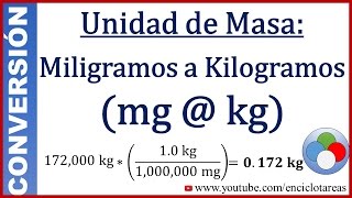 Convertir de Miligramos a Kilogramos mg a kg [upl. by Seavir928]