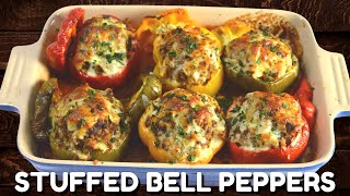 How to Make Stuffed Bell Peppers with Beef amp Rice  Easy Classic Recipe [upl. by Limoli]