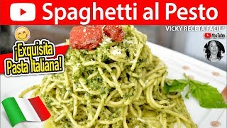 SPAGHETTI AL PESTO  VickyRecetaFacil [upl. by Lopes]