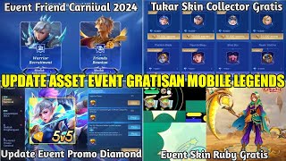 UPDATE EVENT SKIN COLLECTOR FRIEND CARNIVAL MLBB 2024 EVENT PROMO DIAMOND RILIS  SKIN RUBY GRATIS [upl. by Meelas740]