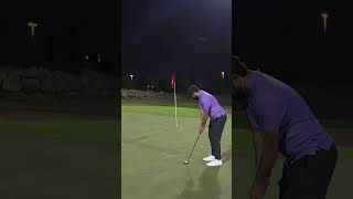 Abu Dhabi Night Golf  Hole 2 par3 golfclubs breakingpar dubaigolf [upl. by Barr763]