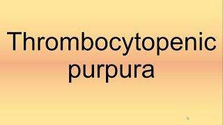 Thrombotic Thrombocytopenia PurpuraTTP [upl. by Aserehc]