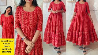 Summer special cotton kurtidress cutting amp stitching  college wear kurti cutting stitching easily [upl. by Marb413]